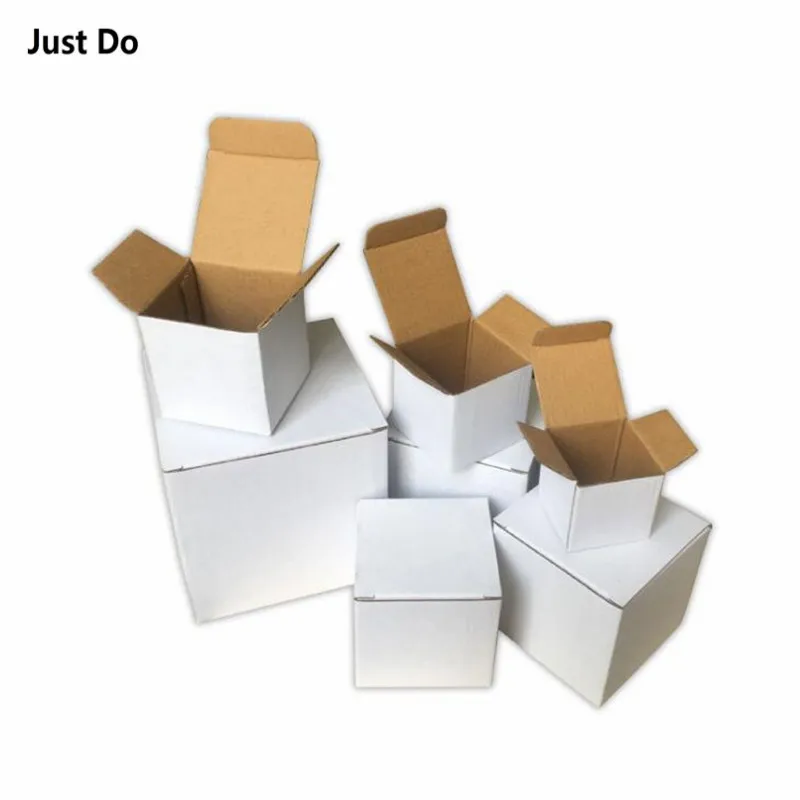 6*6 см 20 шт маленькие белые гофрированные бумажные коробки пустая Почтовая