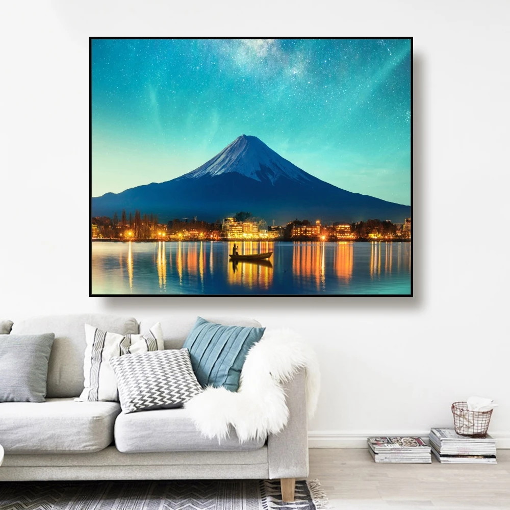 

Mount Fuji Landscape Canvas Painting Modern Scenery Posters And Prints Wall Art Pictures For Living Room Decoration Home Decor