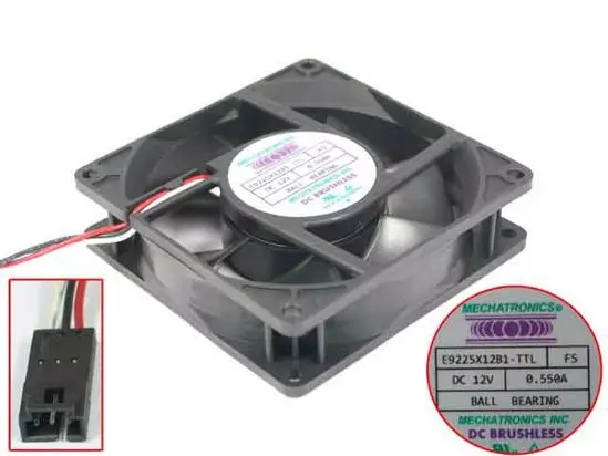 Мехатроника E9225X12B1 TTL FS DC 12V 0.55A защитного стекла 92x92x25 мм 3 Провода Сервер