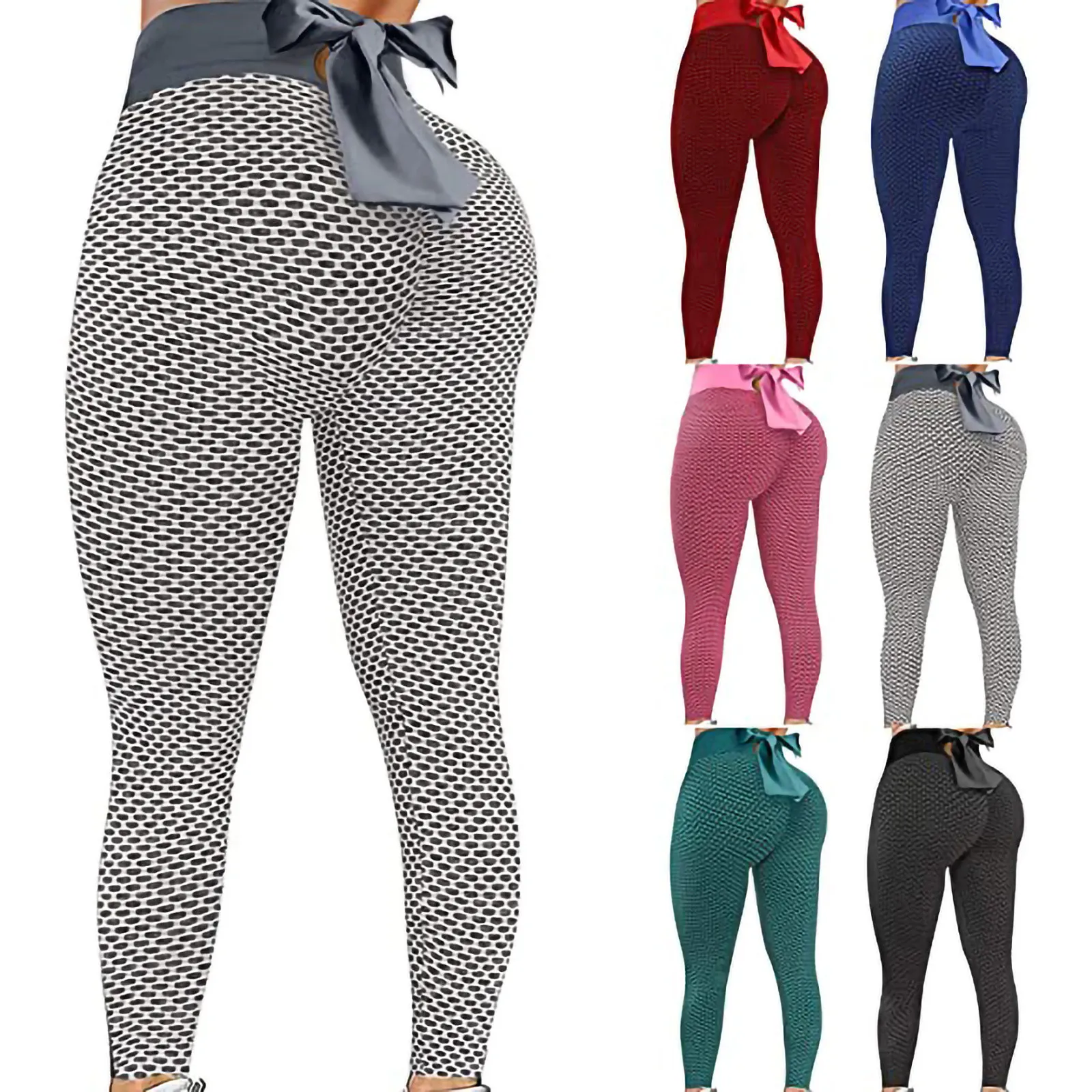 

Bow High Waist Yoga Pants Women Scrunched Booty Leggings For Women Anti Cellulite Workout Running Butt Lift Tights Leggings
