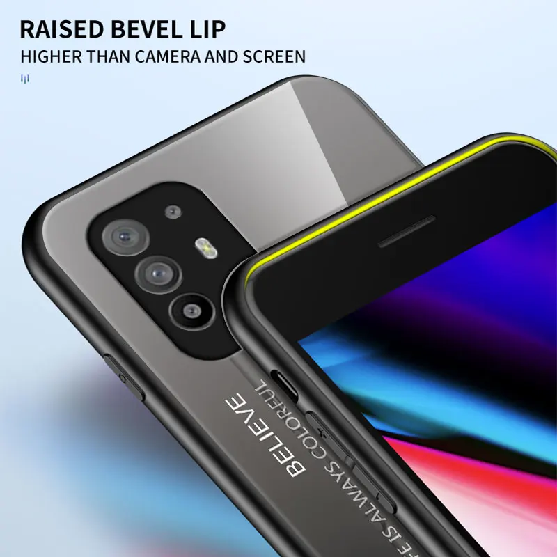 

For OPPO Reno 5Z Case Luxury Gradient Marble Starry Sky Tempered Glass Case For OPPO A94 5G F19 Pro Plus Cover Protective Shell