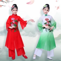 children hanfu classical dance yangko dance guzheng costume fan dance chinese style childrens national dance costume