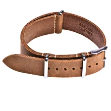 BEAFIRY Nato Watch Band 18mm 20mm 22mm Calfskin Leather Strap Watchband for Men Women huawei samsung Black Blue Red tan green