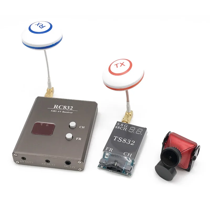 Передатчик AV беспроводной TS832 + RC832 Tx Rx Set /CCD 800TVL 5 8 мм 600 ГГц 2 1 МВт|Детали и