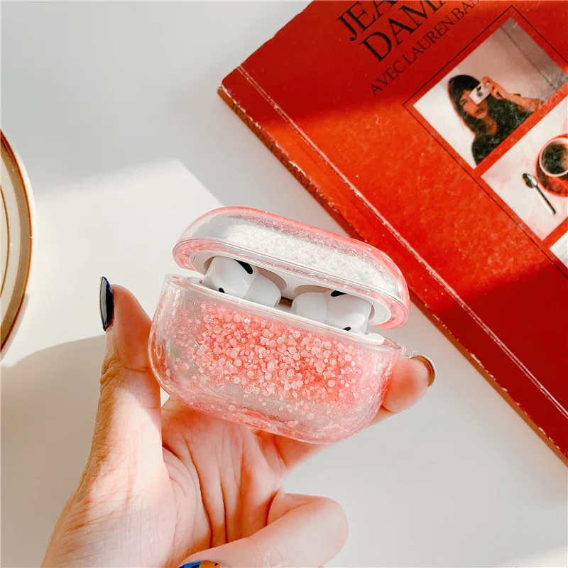 

Liquid Quicksand Snowflake Earphone Case For Apple Airpods Pro 3 PC Hard Headphone Headset Cover For AirPod 3 Protector Cover