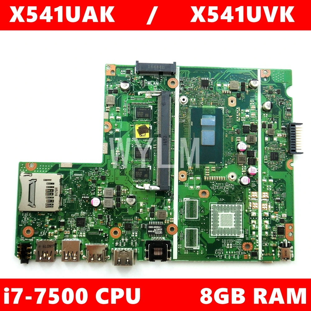 X541UAK i7-7500 CPU 8GB RAM материнская плата REV 2 0 для ASUS X541UVK X541UA Материнская ноутбука 100%