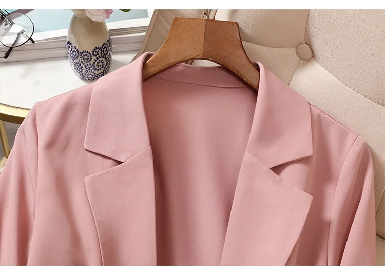 

Summer new style M-5XL large size ladies suit jacket high quality Casual temperament mid-length women's jacket Fashion suit pink