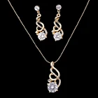 Женский комплект из ожерелья и серег с подвесками золотого цвета, ювелирные изделия, подарочные аксессуары, 2 шт.