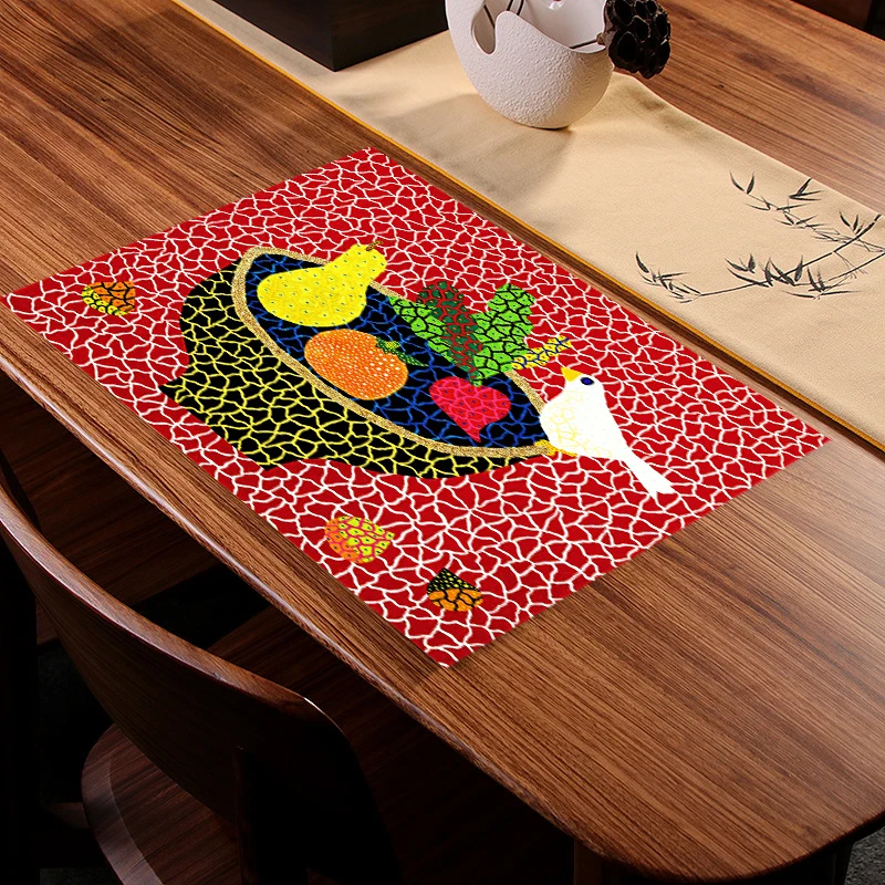 Японский Стиль рисунком тыквы для посуды изоляционная Подушка столовая