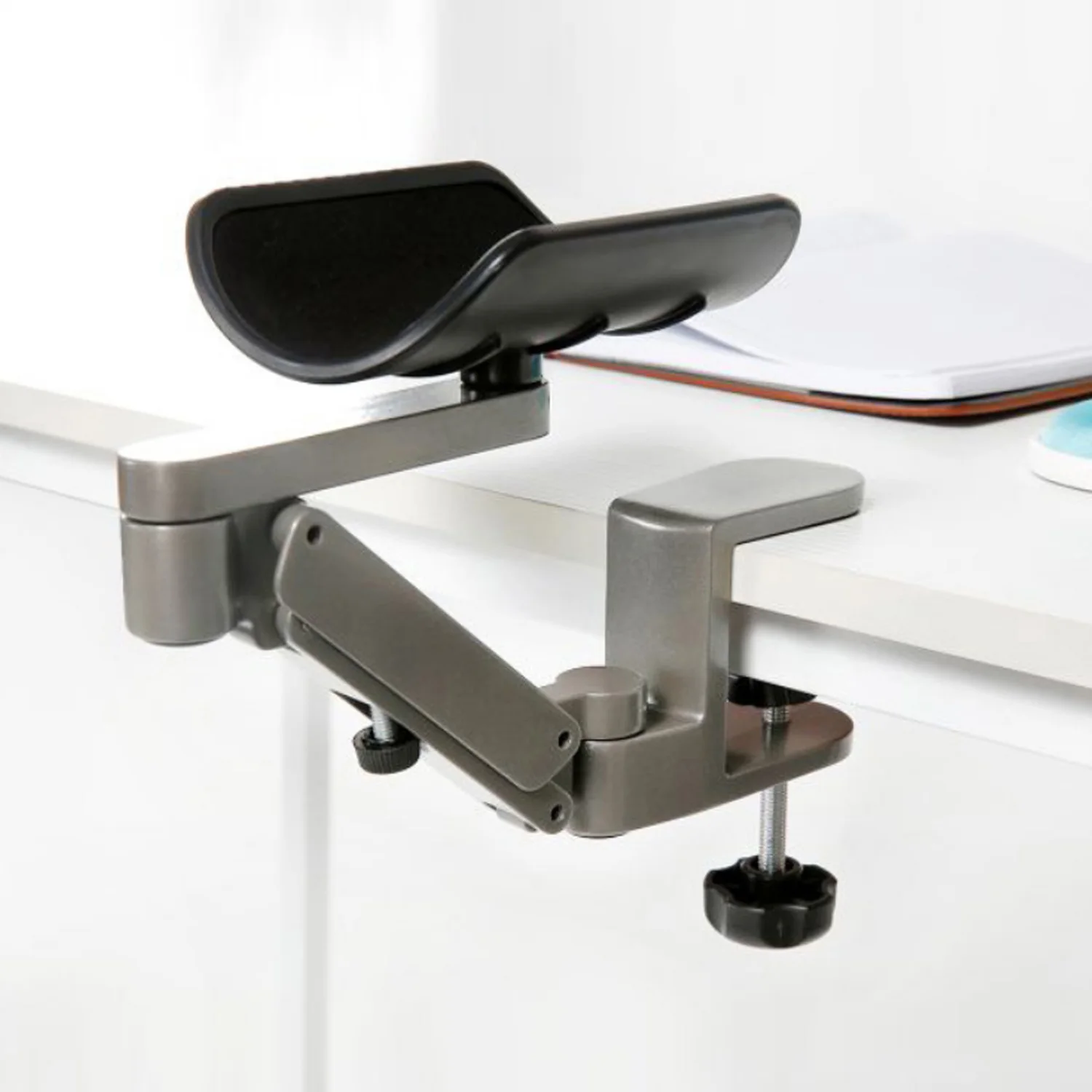 Besegad эргономичный подлокотник Вращающийся Регулируемый Алюминий Мышь колодки