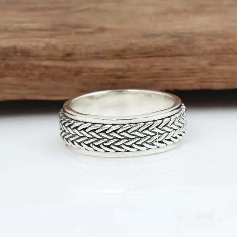 925 пробы серебряные вращающиеся кольца для мужчин и женщин мужские простые