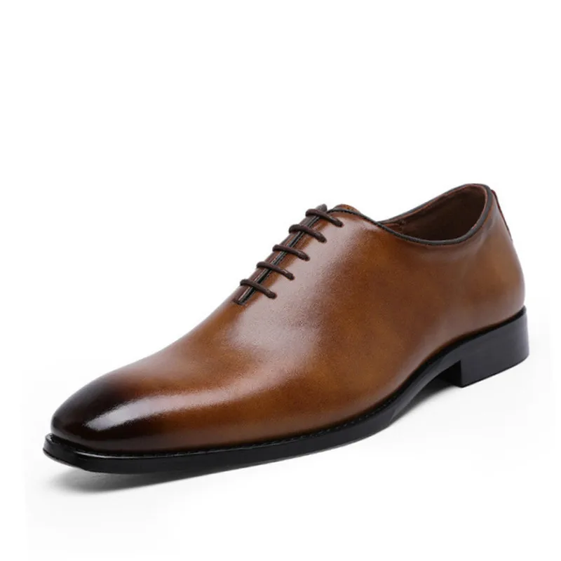 

2020 Summer Men Genuine cow leather brogue wedding Business mens casual flats shoes black vintage oxford shoes for men's shoes