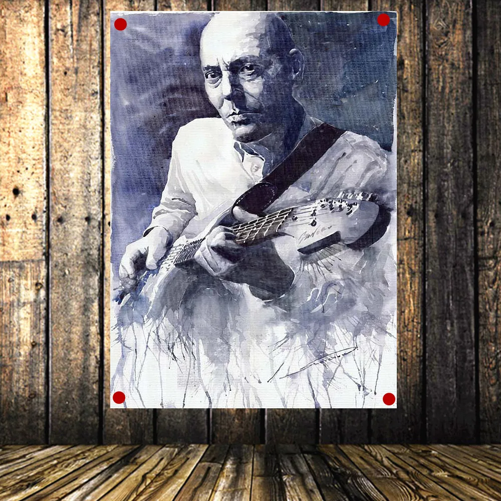 Винтажная джазовая рок группа свинцовый певец флаг баннер Античная картина