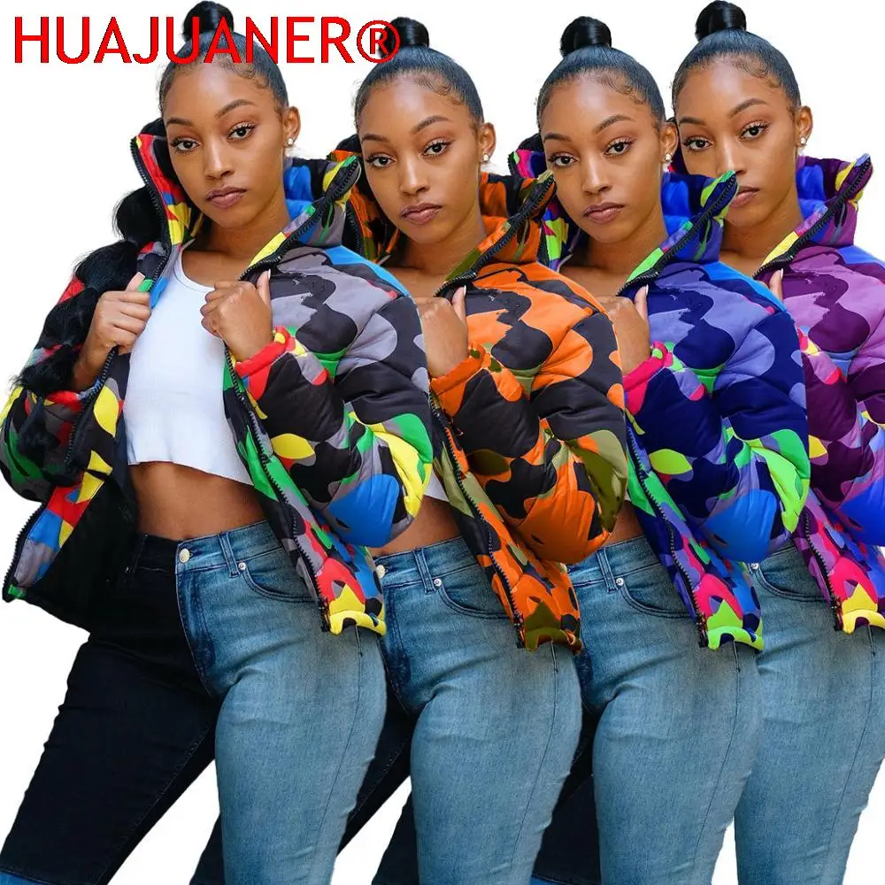 

2022 Womens Casual Coats Zippers Pockets Camouflage Jacket Turn Down Collar Velvet Overcoat Plus Size High Street Outdoor Wears