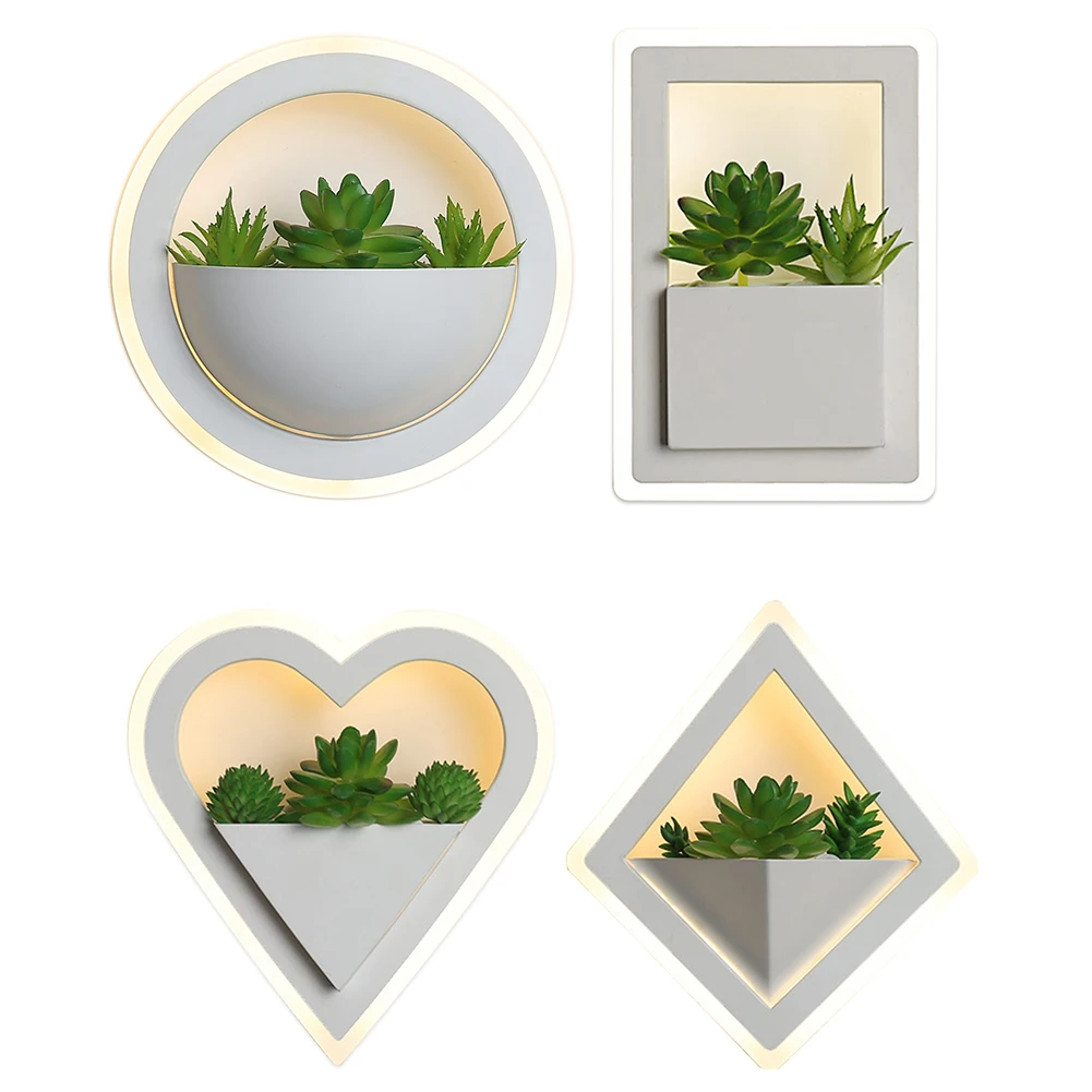 

Acrylic Modern LED Wall Lamps For Home Decoration Bedroom Bedside Living Room Led Garden Porch Lighting Plant Pot Wall Light