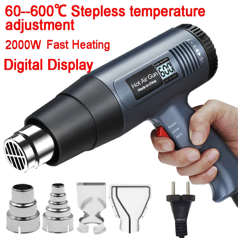 

Тепловая пушка 220 В, 2000 Вт, переменный Улучшенный электрический пистолет горячего воздуха, усовершенствованный пистолет горячего воздуха, р...