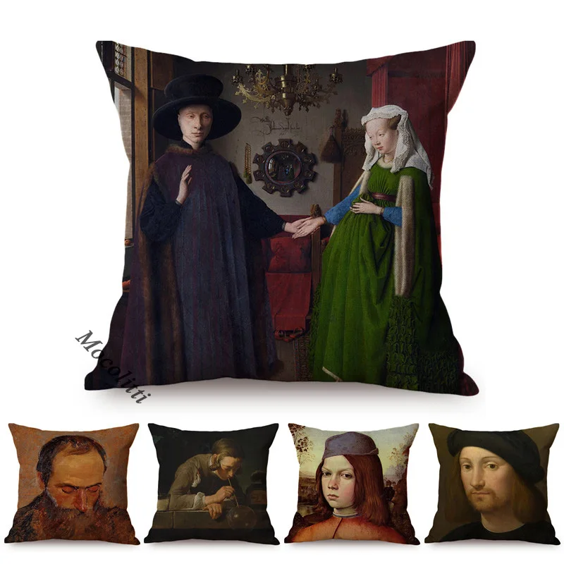 Рафаэлло Санти картина маслом диван декоративная наволочка Arnolfini и его жена