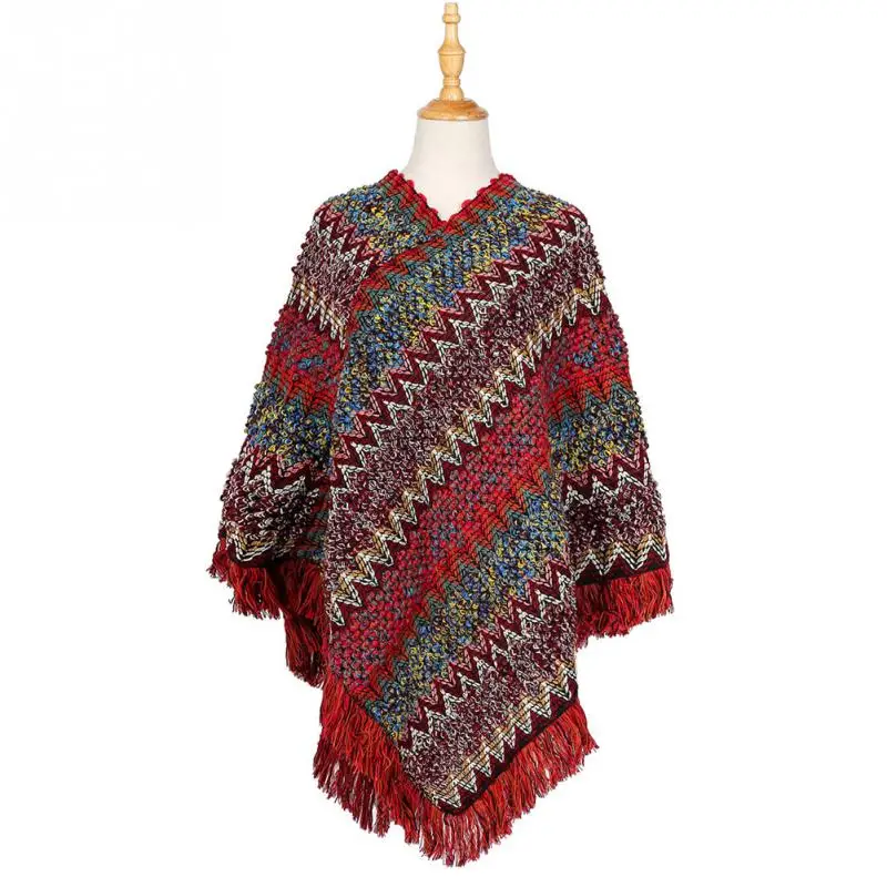 Модная искусственная шерсть елочка кисточка утолщенная женская накидка