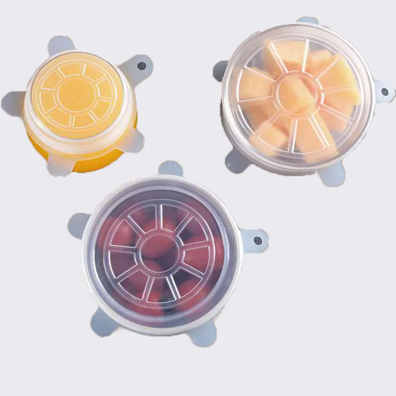 

Household silicone six 6-piece fresh-keeping cover sealed kitchen utensils lid refrigerator microwave sealed fresh-keeping film