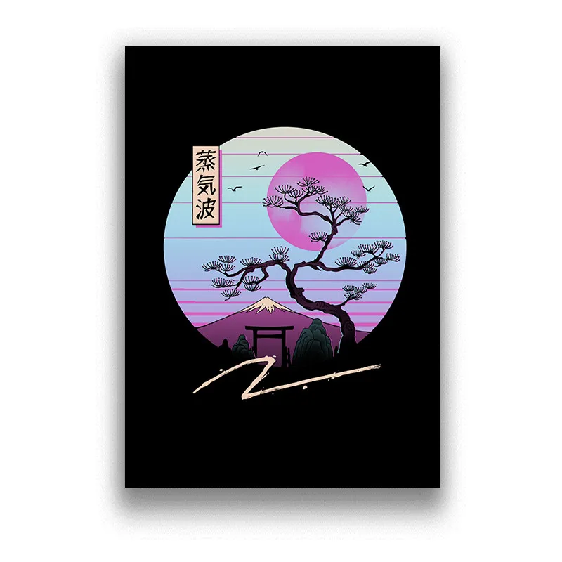 

Japanese Samurai Cat Ramen white coated paper posters Home kids bedroom Art Decor HD quality Cartoon Painting