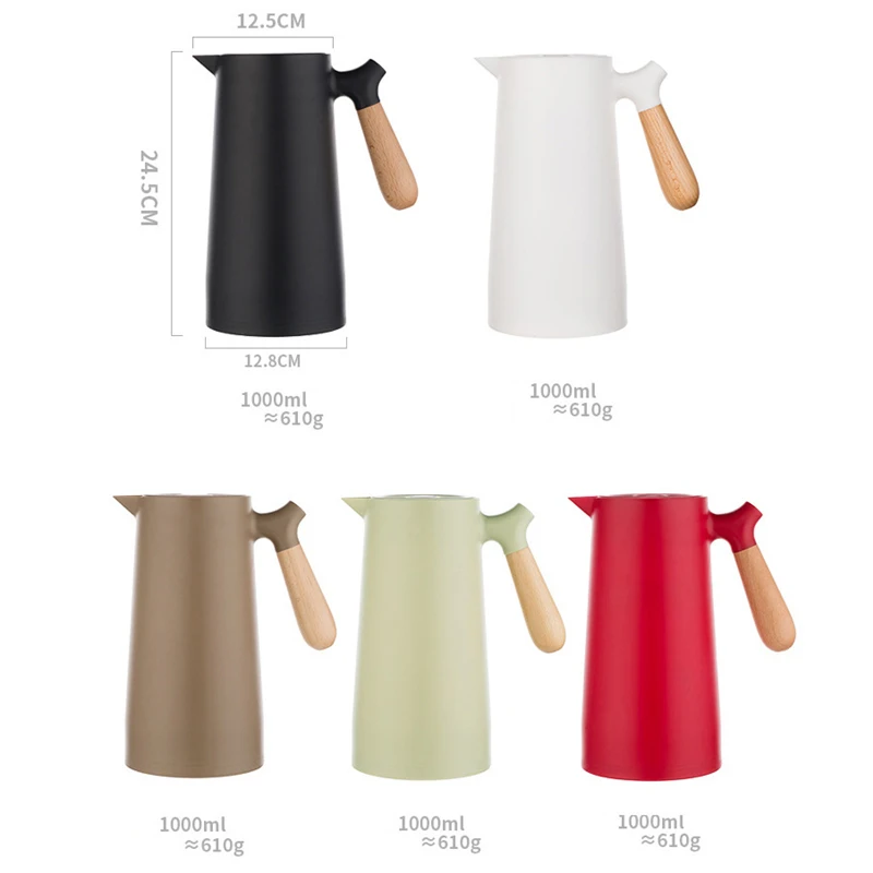 

1L Large Capacity Nordic Thermal Insulation Kettle Household Thermal Insulation Pot Glass Liner Hot Water Bottle