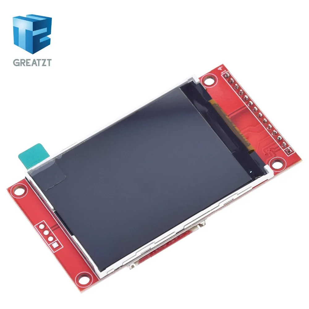 2," 240x320 SPI TFT ЖК-дисплей серийный Порты и разъёмы модуль+ 5 V/3,3 V адаптер PBC Micro SD ILI9341 Белый светодиодный(Т-образной сенсорный экран