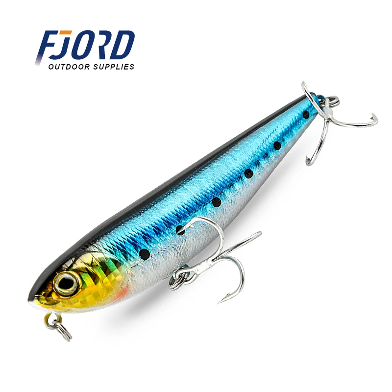 

FJORD 10g 86mm Pencil Floating Minnow Lure 3D Eyes Plastic Wobbler Artificial Hard Bait Surface Saltwater Walk The Dog
