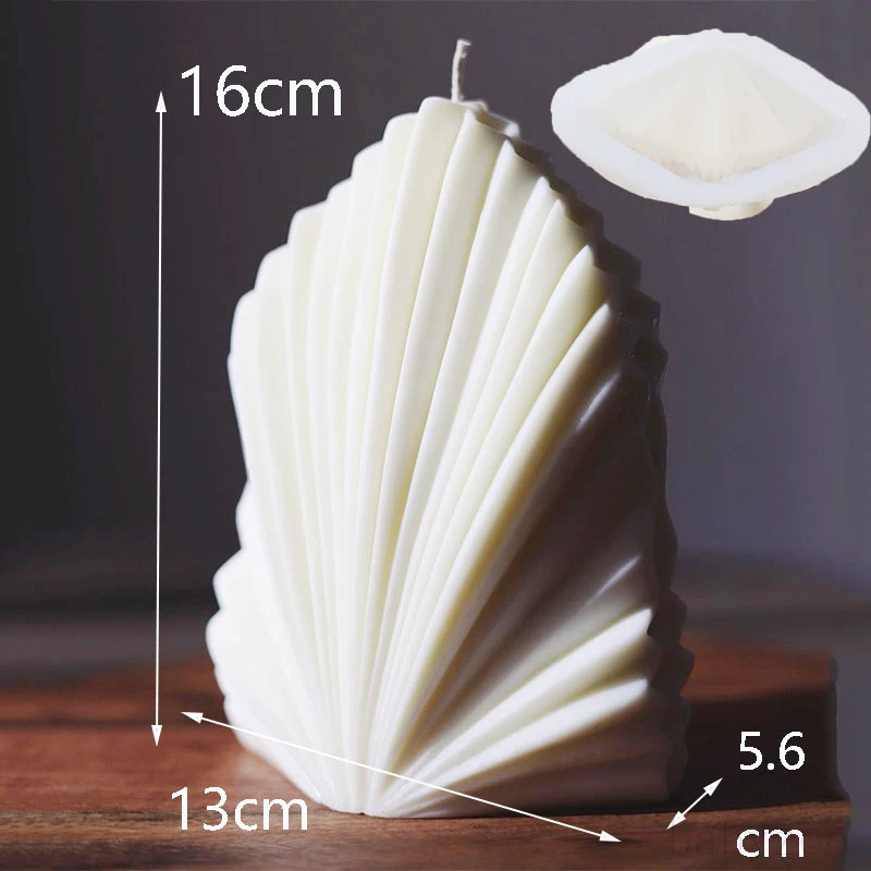 

3D Candle Silicone Mold Simple Design Shell Face Simple Line Cube Candle Scented Candle Making