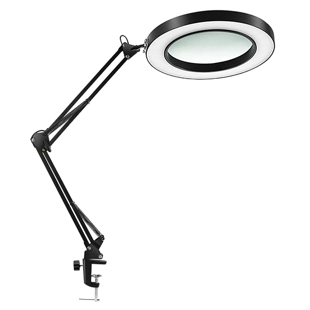 

5X Magnifier Lamp Magnifying Desk Clip Lamp with Clamp for Reading Carving
