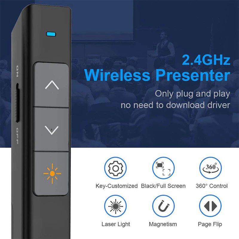 D.O.T Мощный USB игрушечная лазерная указка Prensentation кликер Беспроводной PowerPoint