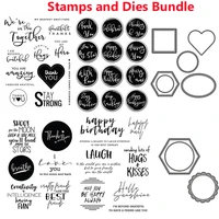 words from the heart warmest wishes and heartfelt notes stamps and dies bundle for diy scrapbooking card crafts making 2021 new