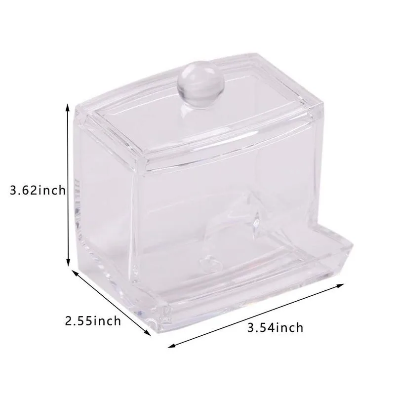 

Transparent Plastic Cotton Box Cotton Swab Cosmetic Storage Bedroom Makeup Bathroom Acrylic Combined Storage Organizer F3U3