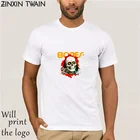 2021, модная футболка с принтом черепа POWELL Перальта, Мужская черная брендовая футболка, женские хлопковые футболки, потрясающие Топы с коротким рукавом