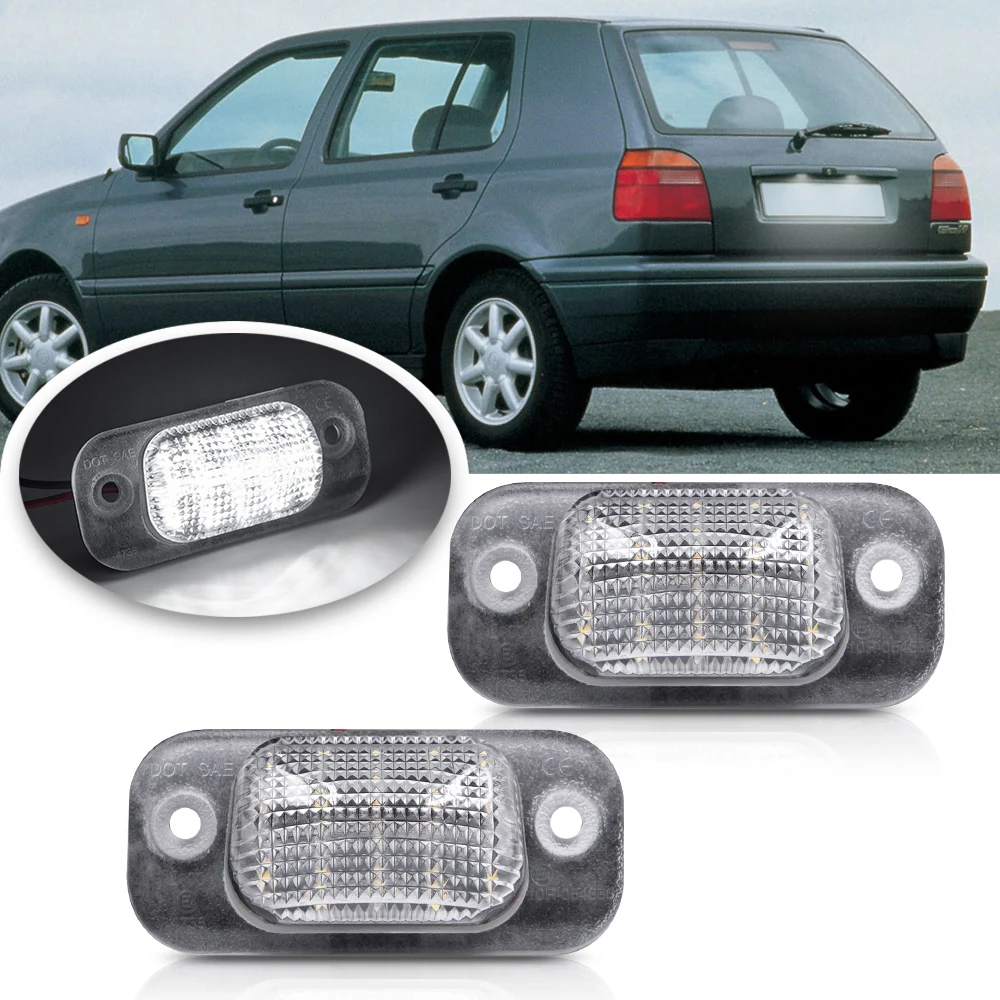 

2Pc LED License Number Plate Light For Golf Golf MK3 Polo III Estate Classic Polo Variant For Seat Coidoba 6K Cordoba Vario