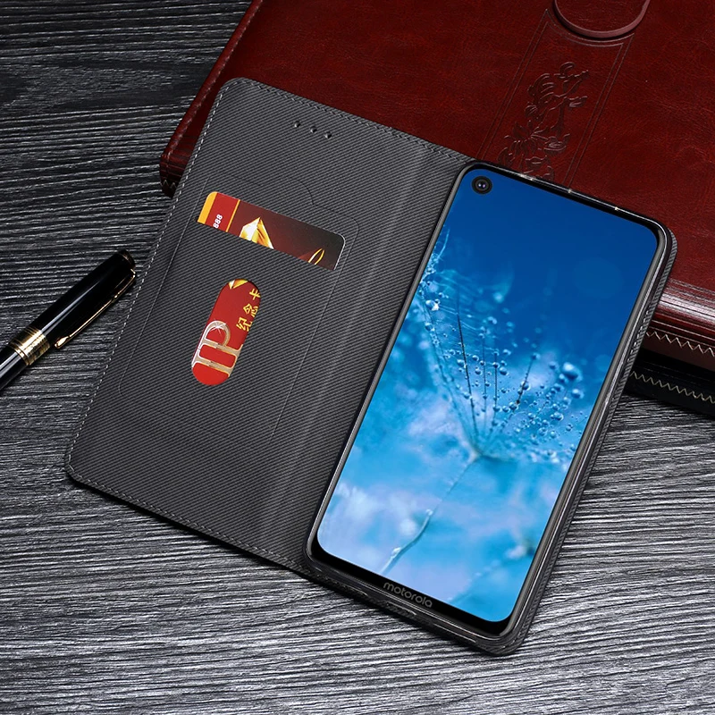 Винтажный кожаный чехол для Motorola One роскошный флип бумажник Action ретро с