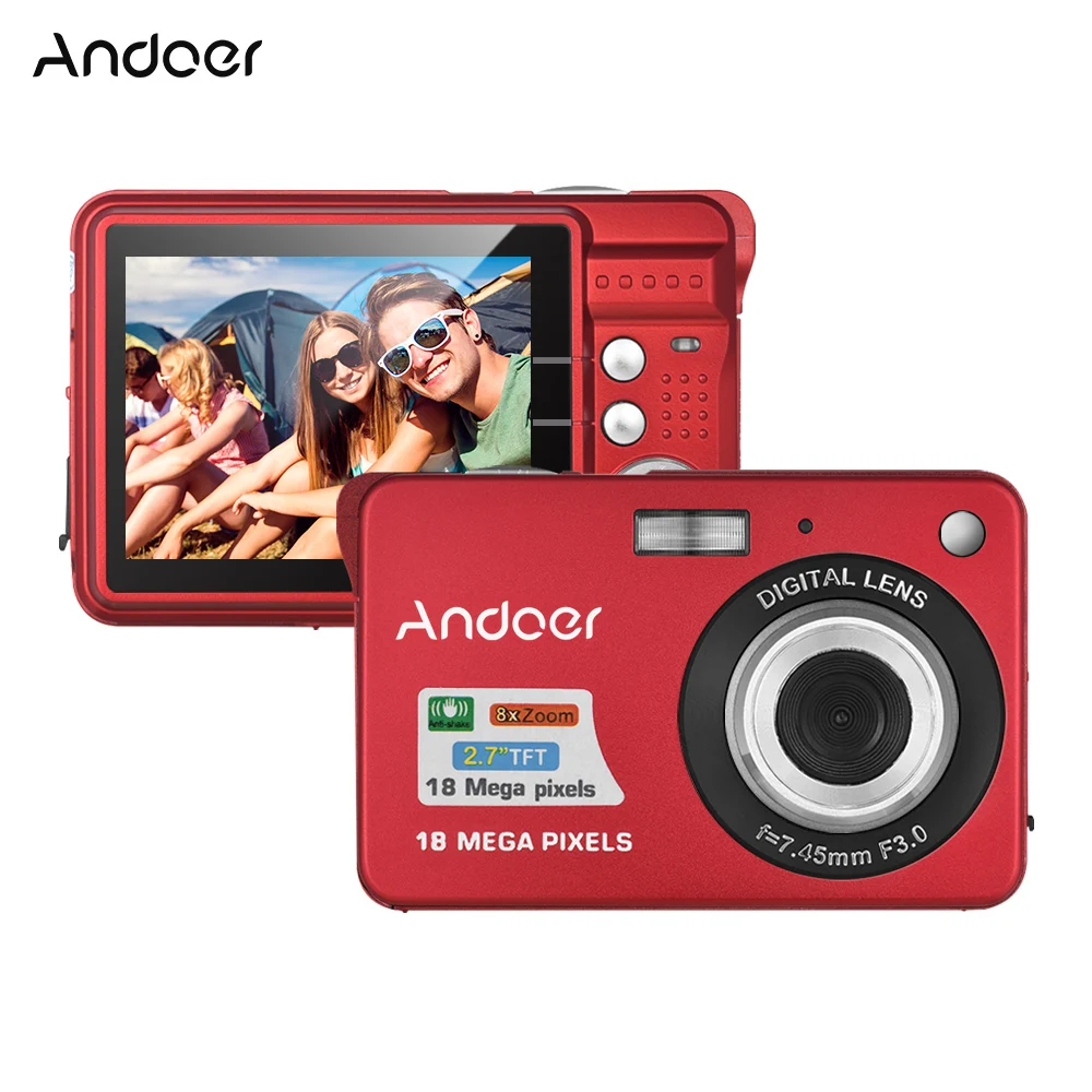 Цифровая видеокамера Andoer 18M 720P с ЖК дисплеем 2 7 дюйма 3 цвета аккумуляторные