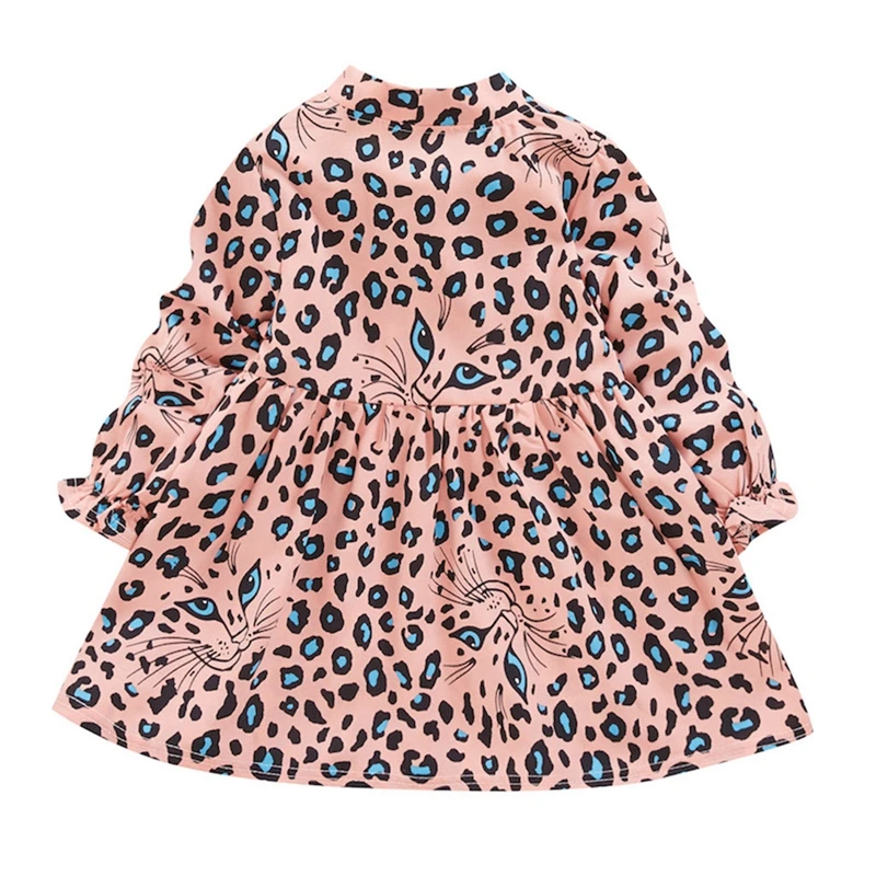 Лидер продаж Детское платье с леопардовым принтом Платья рюшами для маленьких
