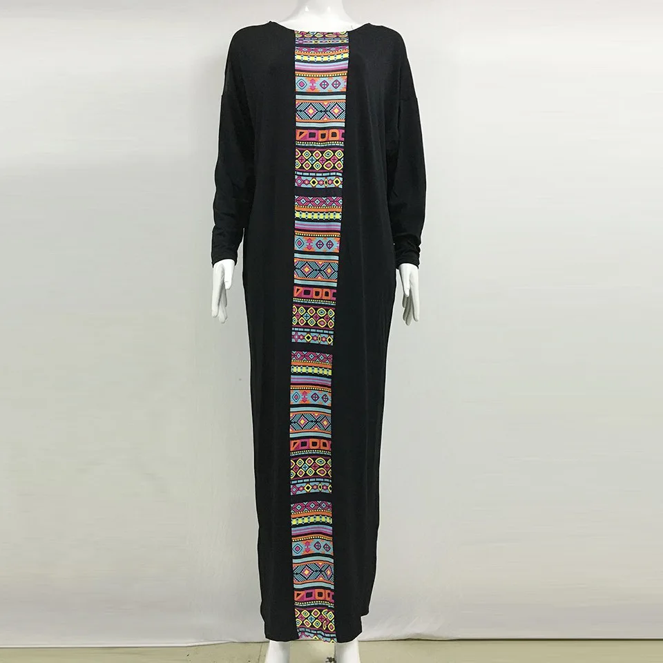 

Autumn African Women's Dress Batwing Long Sleeve Pockets Ethnic Loose Maxi Dress