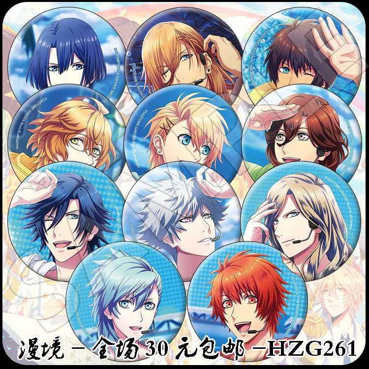 11pc/set 58mm Cool Uta no Prince-sama LOVE Blue cartoon badge Brooch Pins acrylic Icons On Backpack