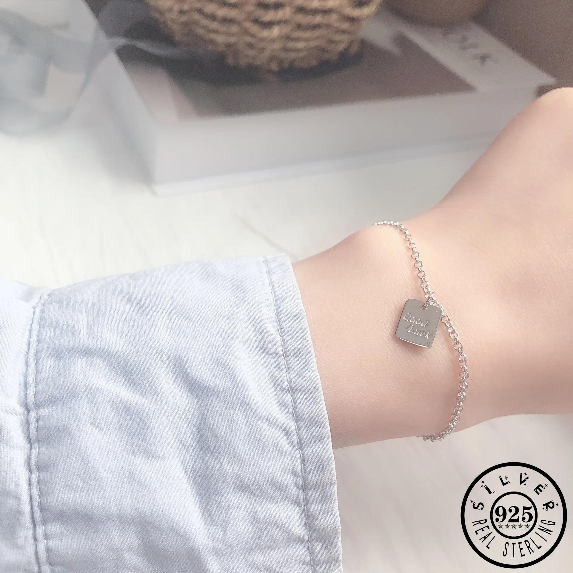 Прямоугольная бусина буква из стерлингового серебра 925 пробы позолоченная