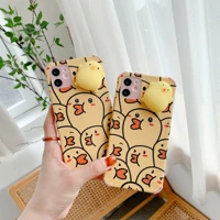 relieve stress cute soft squishy chick phone case for iphone 11 12 pro max x xs xr iphone case for iphone 7 8 plus kawaii cover