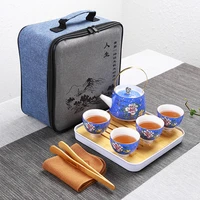 ceramic flower designer tea infuser multicolors travel tea set lifting beam bubble tray teapot enamel portable business gift set