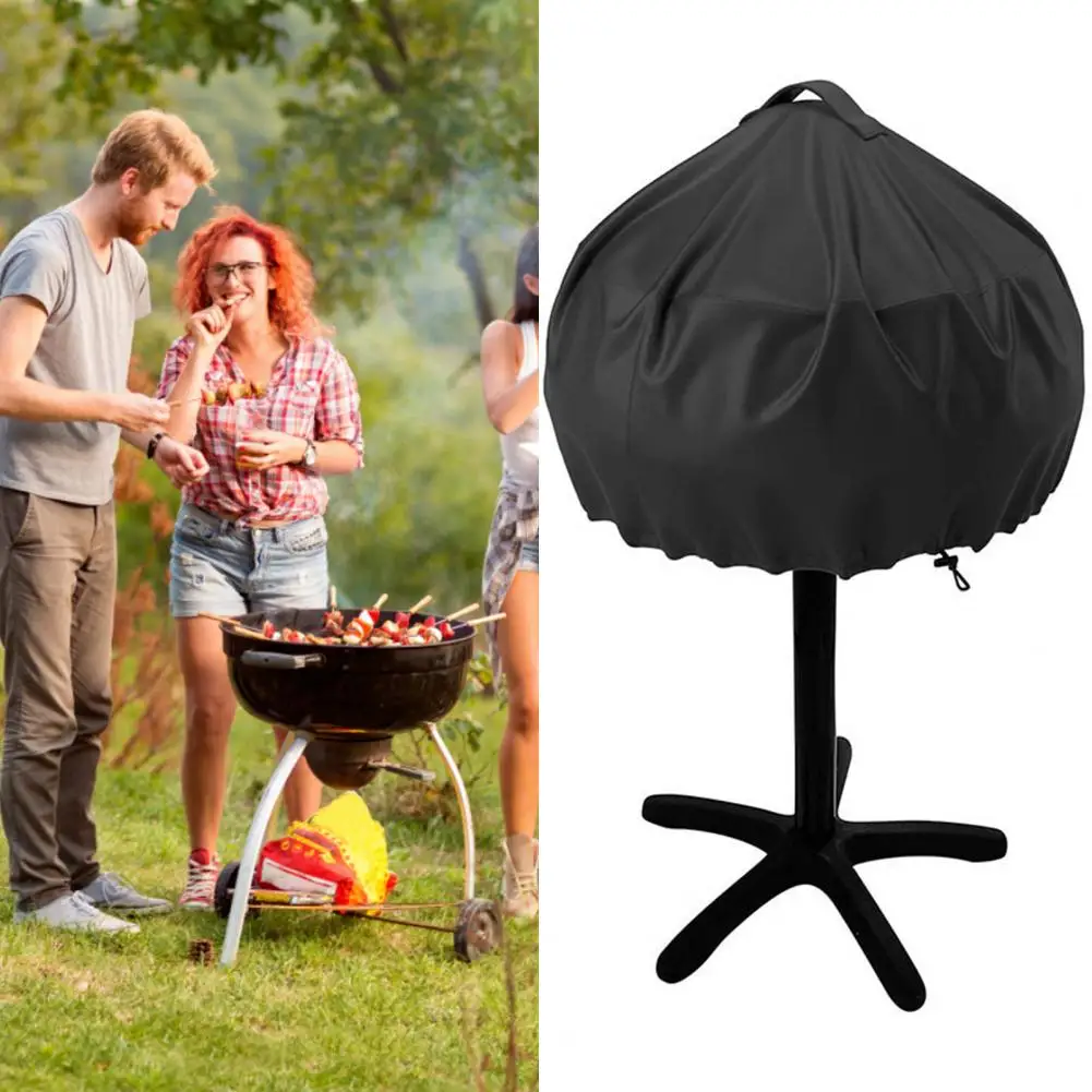 oxford cloth reusable foldable mini electric grill cover lightweight round grill cover windproof bbq accessory free global shipping
