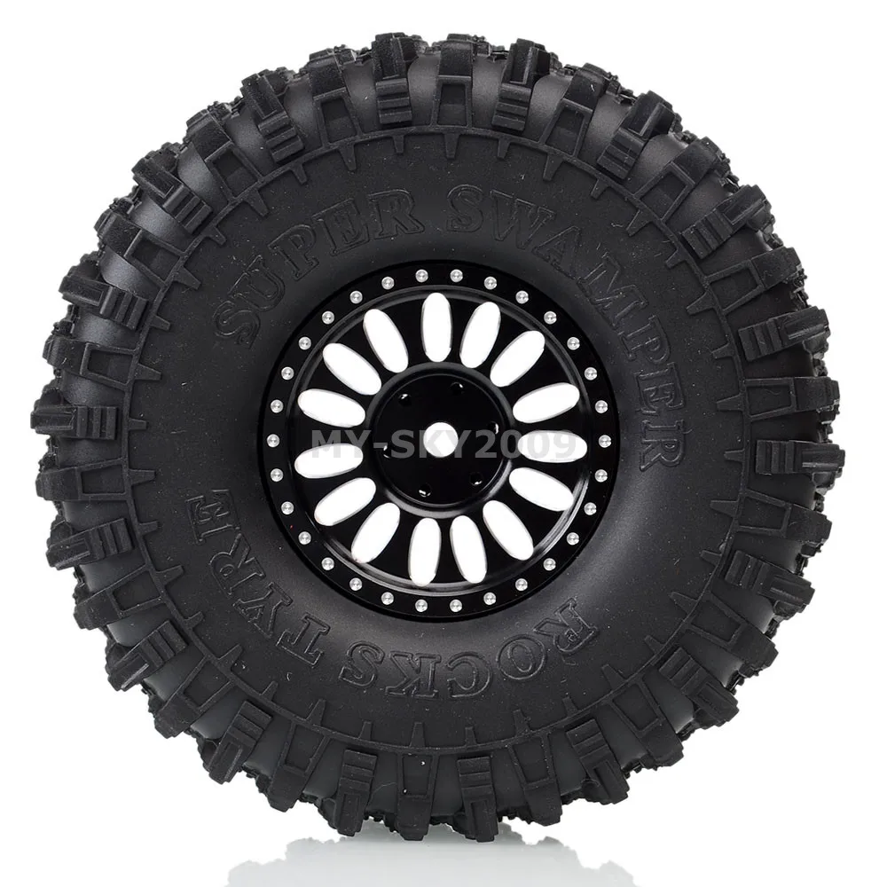 

4pcs 1.9" Wheel Rim Beadlock Tires 120mm Tyre For RC Axial SCX10 SCX10 II 90046 90047 TRX-4 Tamiya CC01 MST jimny TF2 D90 D110