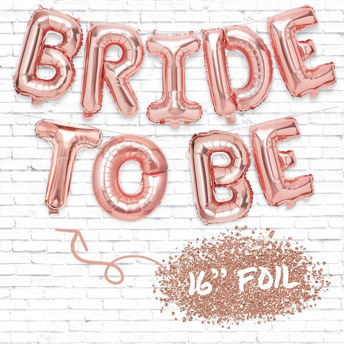 Воздушные шары из фольги цвет розовое золото буквы BRIDE TO BE для свадебной команды