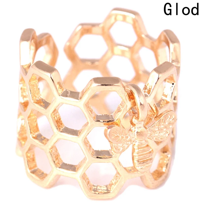 Регулируемые открытые шестигранные женские кольца из нержавеющей стали