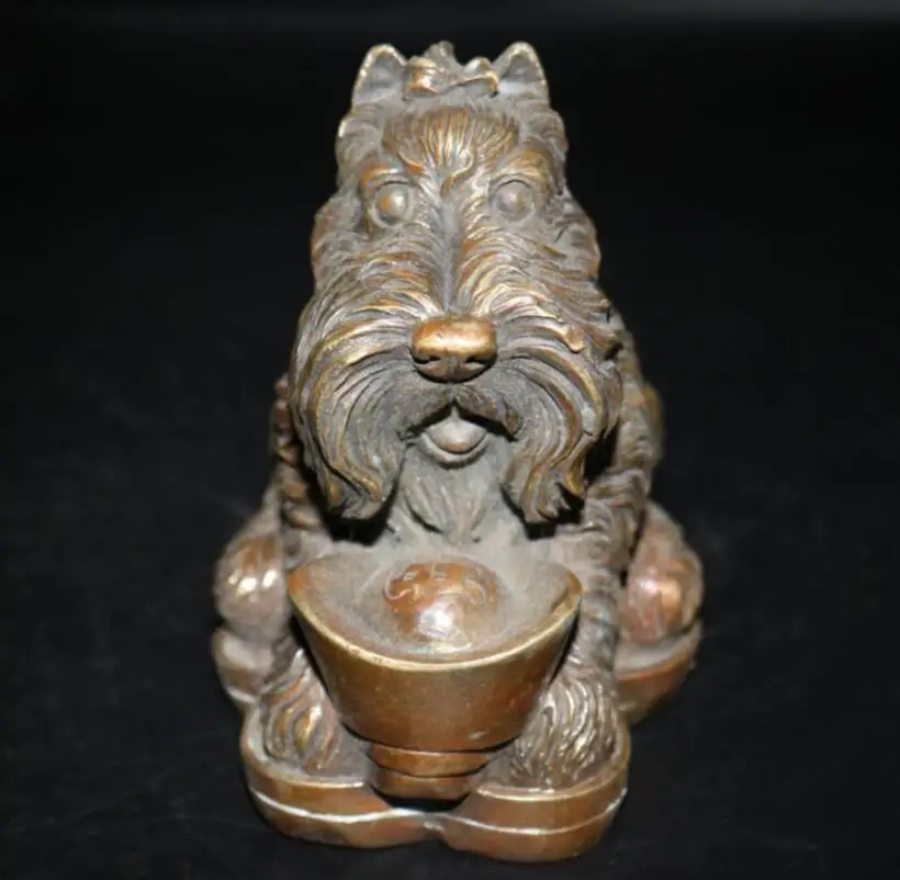 

Китайская латунная Статуэтка с изображением богатства собаки