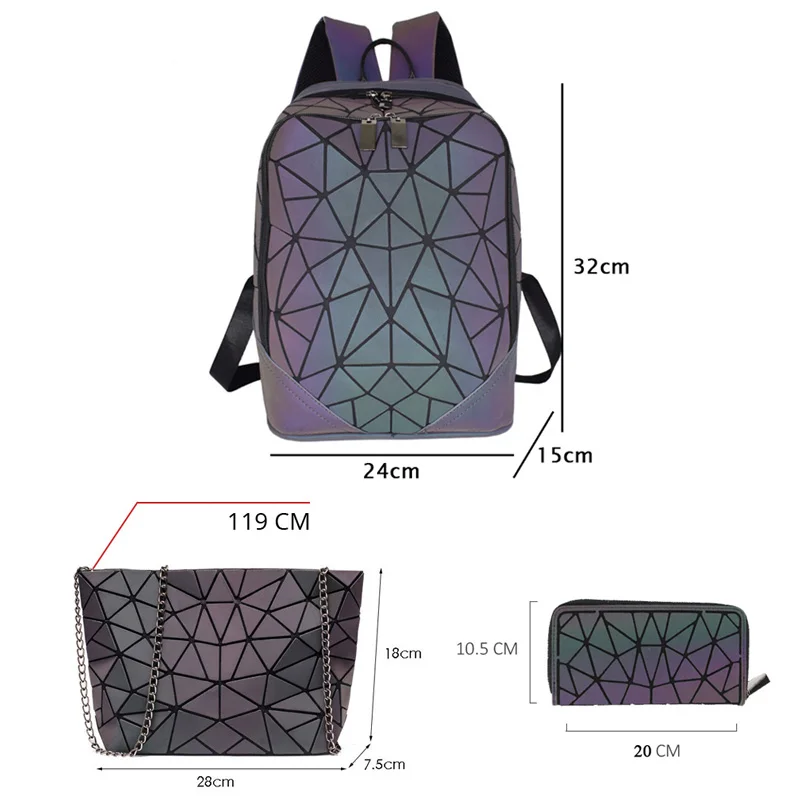 Новинка женские светящиеся рюкзаки мужские 15-дюймовые для ноутбука набор