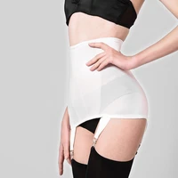 shaping open bottom girdle with garters vintage garter belt with 4 straps metal clip suspender for thigh high stockings s3xl