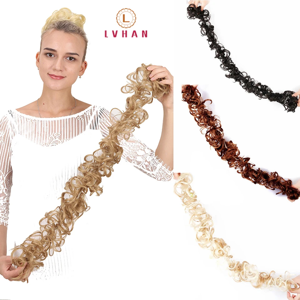 

LVHAN Multiple colors Synthetic Hair Bun Curly Chignon Donut Roller Hairband Scrunchie Hair Extension Headband Hair
